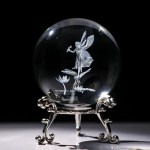Angel Dragonfly 3D Laser Engraved Glass Sphere On Metal Stand (60mm) Angel Dragonfly 3D Laser Engraved Glass Sphere On Metal Stand (60mm)